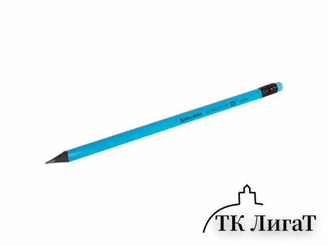 Набор карандашей чернографитных BRAUBERG "ULTRA COLOR" 12 шт., HB, с ластиком, пластиковые, 181710