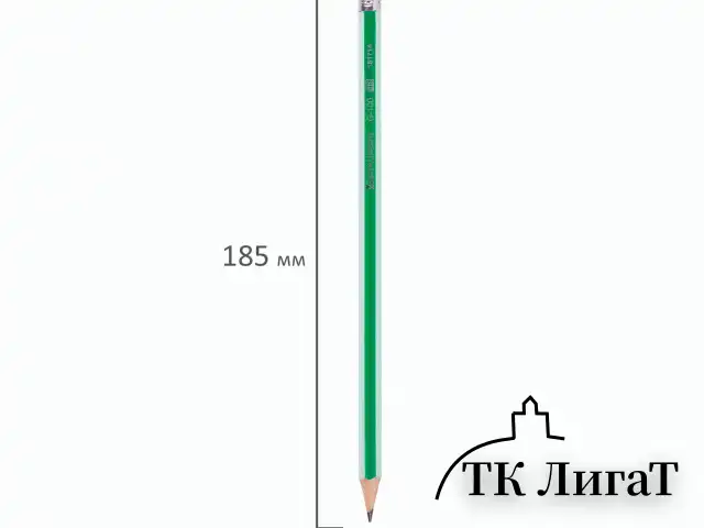 Карандаш чернографитный BRAUBERG "G-100", 1 шт., HB, с ластиком, корпус ассорти, 181714