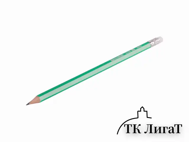 Карандаш чернографитный BRAUBERG "G-100", 1 шт., HB, с ластиком, корпус ассорти, 181714
