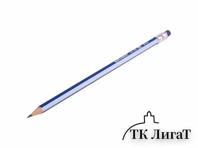 Набор карандашей чернографитных BRAUBERG "GX-100" 12 шт., HB, с ластиком, корпус синий, 181722
