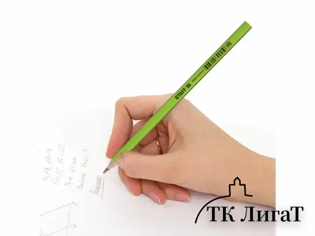 Карандаш чернографитный STAFF "Basic" BLP-743, 1 шт., НВ, пластиковый, корпус ассорти, 181743