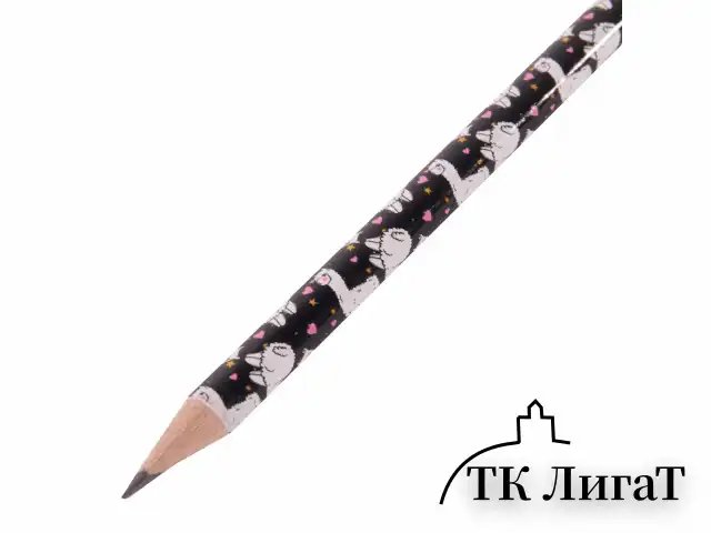 Карандаш чернографитный ЮНЛАНДИЯ "ЛАМЫ", 1 шт., HB, с ластиком, корпус ассорти, 181773