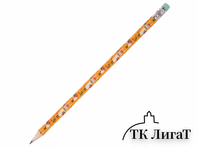Карандаш чернографитный ЮНЛАНДИЯ "ЛАМЫ", 1 шт., HB, с ластиком, корпус ассорти, 181773