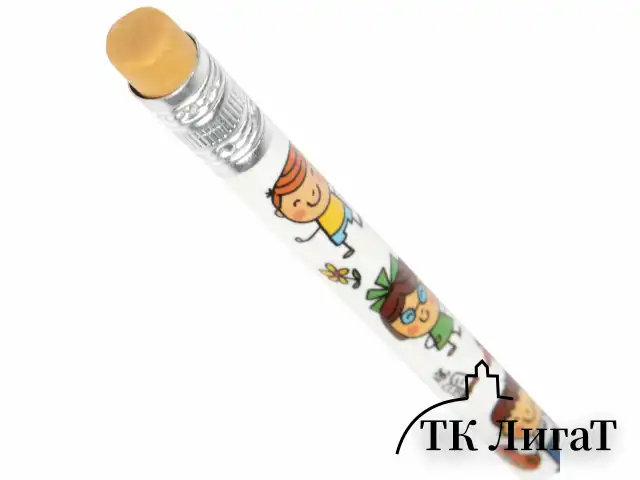Карандаш чернографитный ПИФАГОР "ЭНИКИ-БЕНИКИ", 1 шт., HB, с ластиком, корпус ассорти, 181787