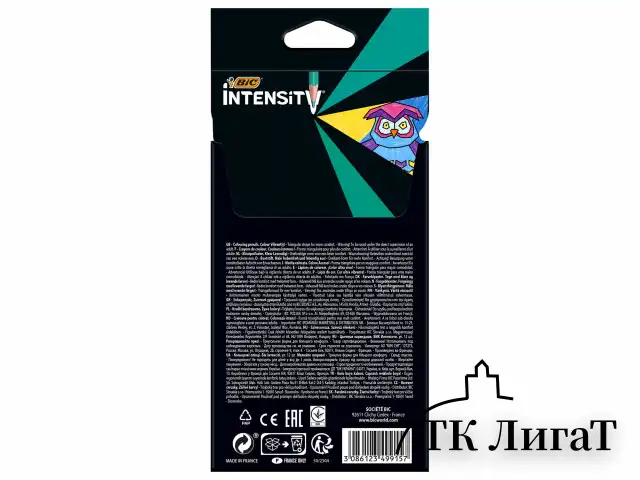Карандаши цветные BIC "Intensity", 12 цветов, трехгранные, 9505272