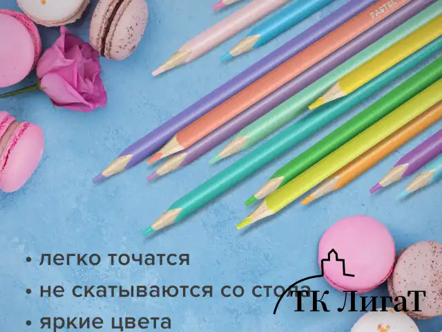 Карандаши цветные BRAUBERG PASTEL, 24 пастельных цвета, трехгранные, грифель 3 мм, натуральное дерево, 181851