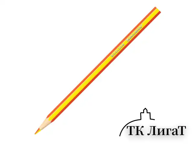 Карандаши с двухцветным грифелем BRAUBERG BICOLOUR, 12 штук, 24 цвета, шестигранные, грифель 3 мм, натуральное дерево, 181855