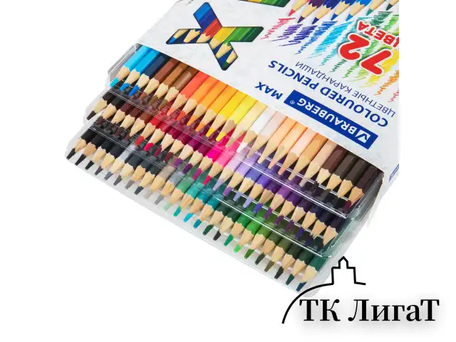 Карандаши цветные супермягкие яркие BRAUBERG MAX, 72 цвета, шестигранные, грифель 3,3 мм, натуральное дерево, 181861