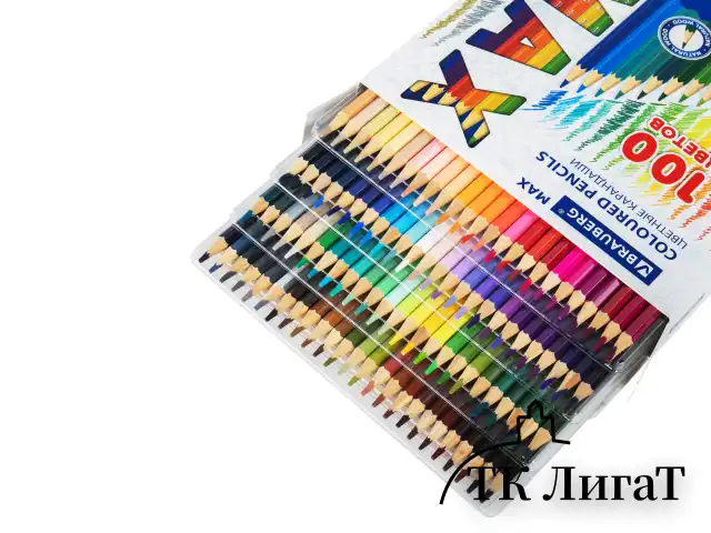 Карандаши цветные супермягкие яркие BRAUBERG MAX, 100 цветов, шестигранные, грифель 3,3 мм, натуральное дерево, 181862