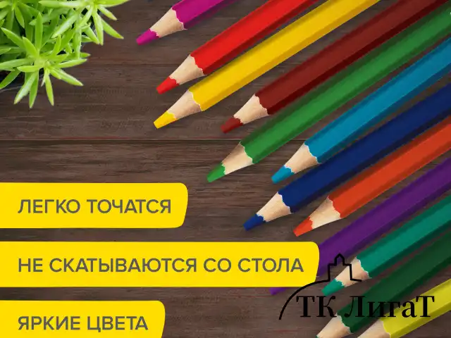 Карандаши цветные утолщенные BRAUBERG KIDS, 12 цветов, шестигранные, грифель 5 мм, натуральное дерево, 181878