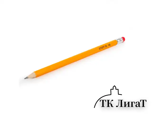 Карандаши чернографитные простые с ластиком HB, ВЫГОДНАЯ УПАКОВКА КОМПЛЕКТ 72 штуки, STAFF, 181882