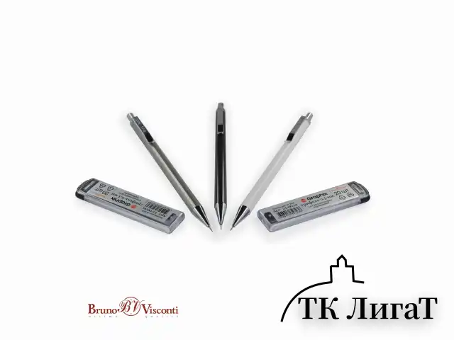 Карандаш механический BRUNO VISCONTI UltraGraphix, металлический корпус ассорти, 0,3 мм, ластик, 21-0033