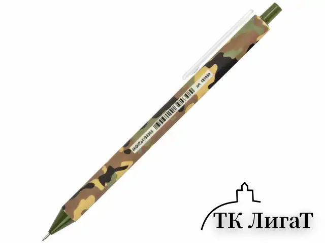 Карандаш механический 0,5 мм, BRAUBERG SOFT PRINT MILITARY, HB, корпус soft-touch ассорти, 181959