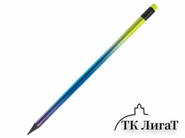 Карандаш чернографитный с ластиком BRAUBERG "GRADE Metallic", 1 шт., HB, трехгранный, 182000
