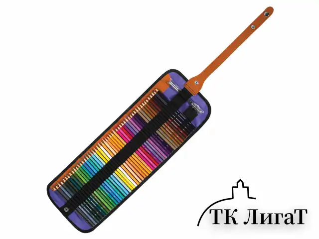 Карандаши цветные супермягкие яркие классические в пенале-скрутке BRAUBERG MAX 50 цветов + держатель и точилка, натуральное дерево, 182007