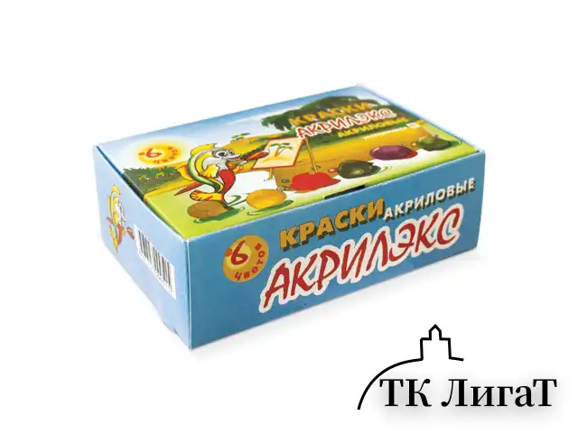 Краски акриловые "Акрилэкс", 6 цветов по 20 мл, в баночках, 24-6.20-50