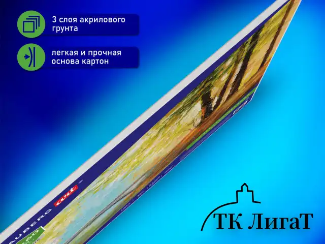 Холст на картоне BRAUBERG ART CLASSIC, 50*60см, грунтованный, 100% хлопок, мелкое зерно, 190623