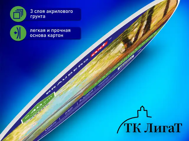 Холст на картоне BRAUBERG ART CLASSIC, 40см, грунтованный, круглый, 100% хлопок, мелкое зерно,190624