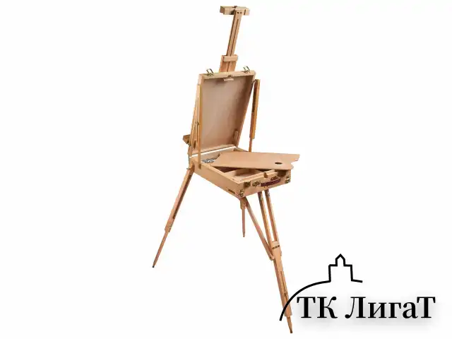 Этюдник BRAUBERG ART CLASSIC, бук, 50х34х11см, высота холста 87см, ножки дерев 90см, ремень, 190654
