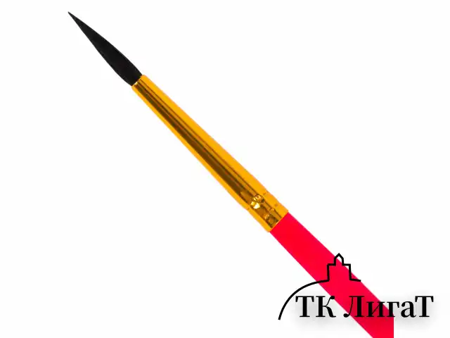 Кисть БЕЛКА, круглая, № 1, цветная ручка, ЮНЛАНДИЯ, 201052