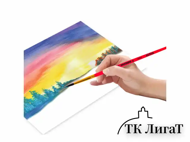 Кисть БЕЛКА, круглая, № 1, цветная ручка, ЮНЛАНДИЯ, 201052