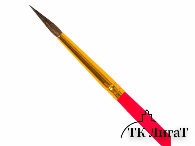 Кисть ПОНИ, круглая, № 1, цветная ручка, ЮНЛАНДИЯ, 201060