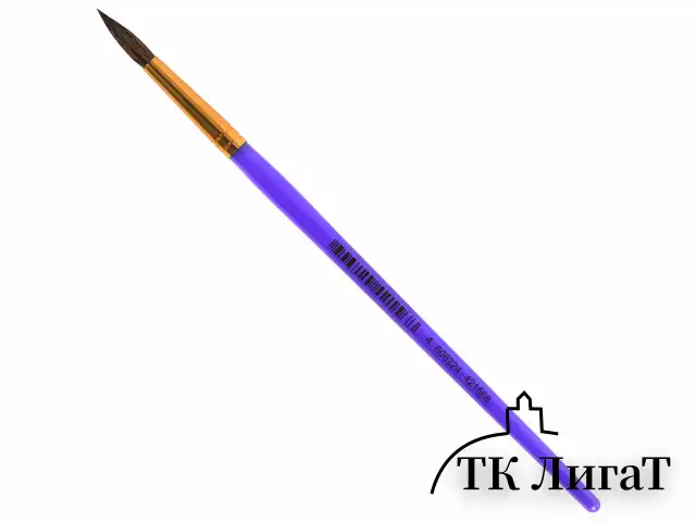 Кисть ПОНИ, круглая, № 6, цветная ручка, ЮНЛАНДИЯ, 201065