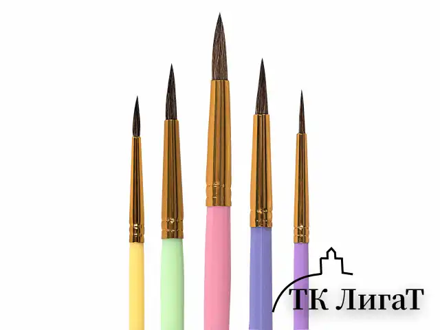 Кисти ПОНИ набор 5 шт. (круглые № 1, 2, 3,4, 5), блистер, BRAUBERG KIDS, 201072