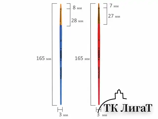 Кисти СИНТЕТИКА набор 5 шт. (плоские № 1, 2, 3, 4, 5), пакет с европодвесом, ЮНЛАНДИЯ, 201077