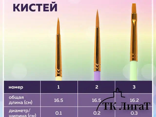 Кисти СИНТЕТИКА набор 3 шт. (круглые № 1, 2, плоская № 3), пакет с европодвесом, BRAUBERG KIDS, 201078