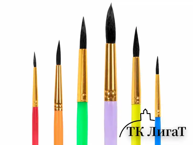 Кисти БЕЛКА набор 6 шт. (круглые № 1, 2, 3, 4, 5, 6), блистер, ЮНЛАНДИЯ, 201082
