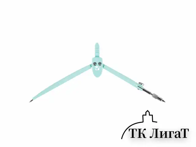 Циркуль BRAUBERG GEOMETRY, 120 мм, пастельно-бирюзовый цвет, защитный колпачок, пластиковый пенал, 210697