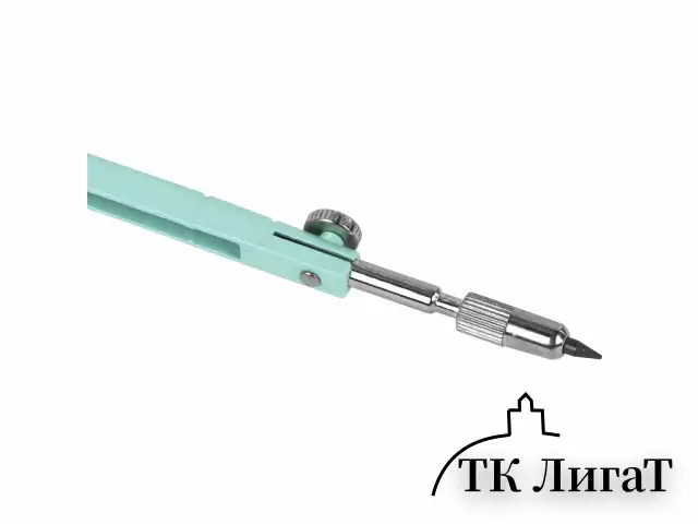 Циркуль BRAUBERG GEOMETRY, 120 мм, пастельно-бирюзовый цвет, защитный колпачок, пластиковый пенал, 210697