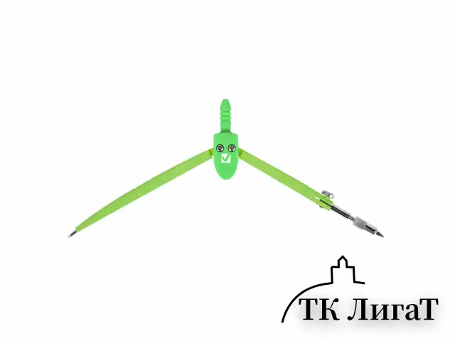 Циркуль BRAUBERG GEOMETRY, 120 мм, пастельно-зеленый цвет, защитный колпачок, пластиковый пенал, 210699