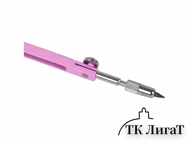 Циркуль BRAUBERG GEOMETRY, 120 мм, пастельно-розовый цвет, защитный колпачок, пластиковый пенал, 210700