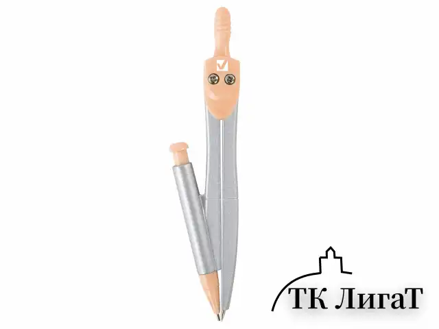 Готовальня BRAUBERG SCHOOL KIT, 9 предметов, циркуль 125 мм, чертежные принадлежности, персиковый цвет, 210715