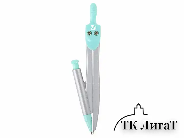 Готовальня BRAUBERG SCHOOL KIT, 9 предметов, циркуль 125 мм, чертежные принадлежности, мятный цвет, 210716