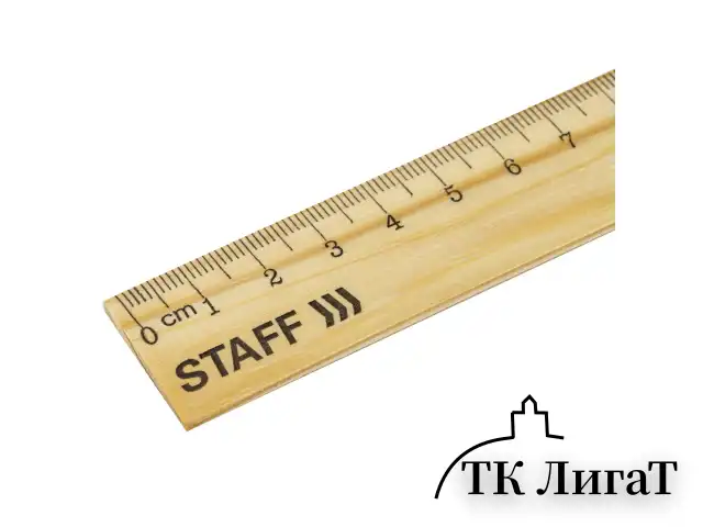Линейка деревянная 15 см, STAFF, канадская сосна, 210797