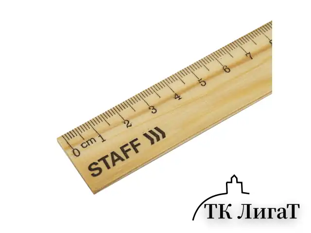 Линейка деревянная 20 см, STAFF, канадская сосна, 210798