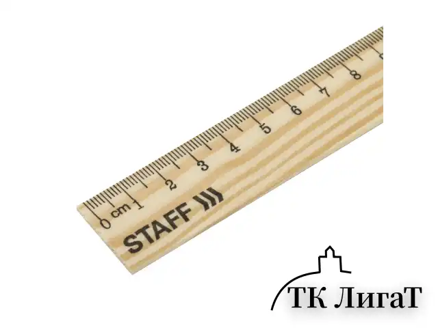 Линейка деревянная 25 см, STAFF, канадская сосна, 210799