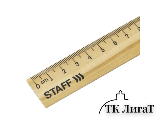 Линейка деревянная 30 см, STAFF, канадская сосна, 210800