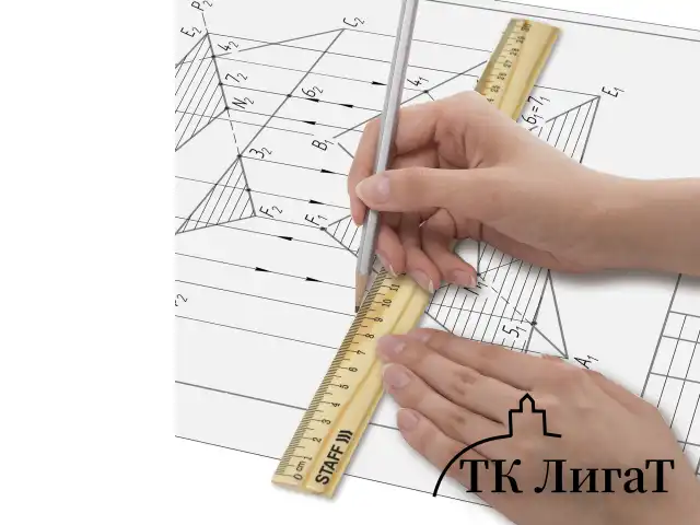 Линейка деревянная 30 см, STAFF, канадская сосна, 210800