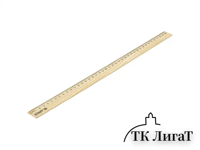 Линейка деревянная 40 см, STAFF, канадская сосна, 210801