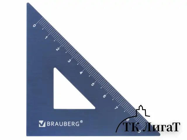 Набор чертежный металлический BRAUBERG (линейка 15 см, 2 треугольника, транспортир), 210816
