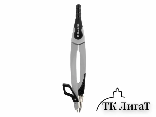 Циркуль с защитным колпачком BRAUBERG "ULTRA", 135 мм, графитовый, блистер, 210817