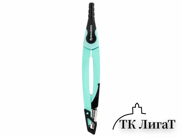 Готовальня BRAUBERG ULTRA, 4 предмета: циркуль 135 мм, запасной грифель, насадка, мятный цвет, 210824