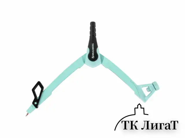Готовальня BRAUBERG ULTRA, 4 предмета: циркуль 135 мм, запасной грифель, насадка, мятный цвет, 210824