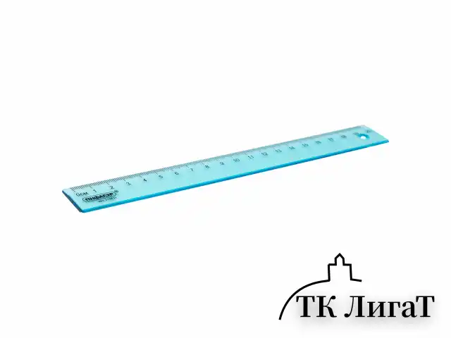 Линейка пластиковая 20 см, ПИФАГОР, прозрачная, тонированная, 210831