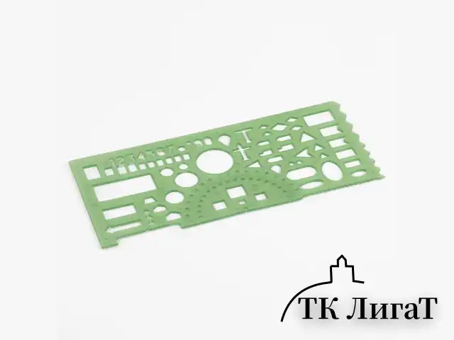 Линейка офицерская 20 см, BRAUBERG, зеленая, 65 тактических элементов, отливная шкала, 210833
