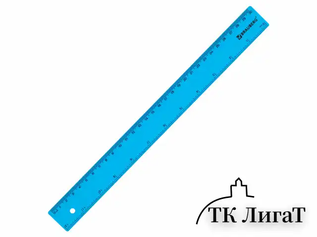Линейка пластиковая 30 см, BRAUBERG, неоновая, ассорти, 210839